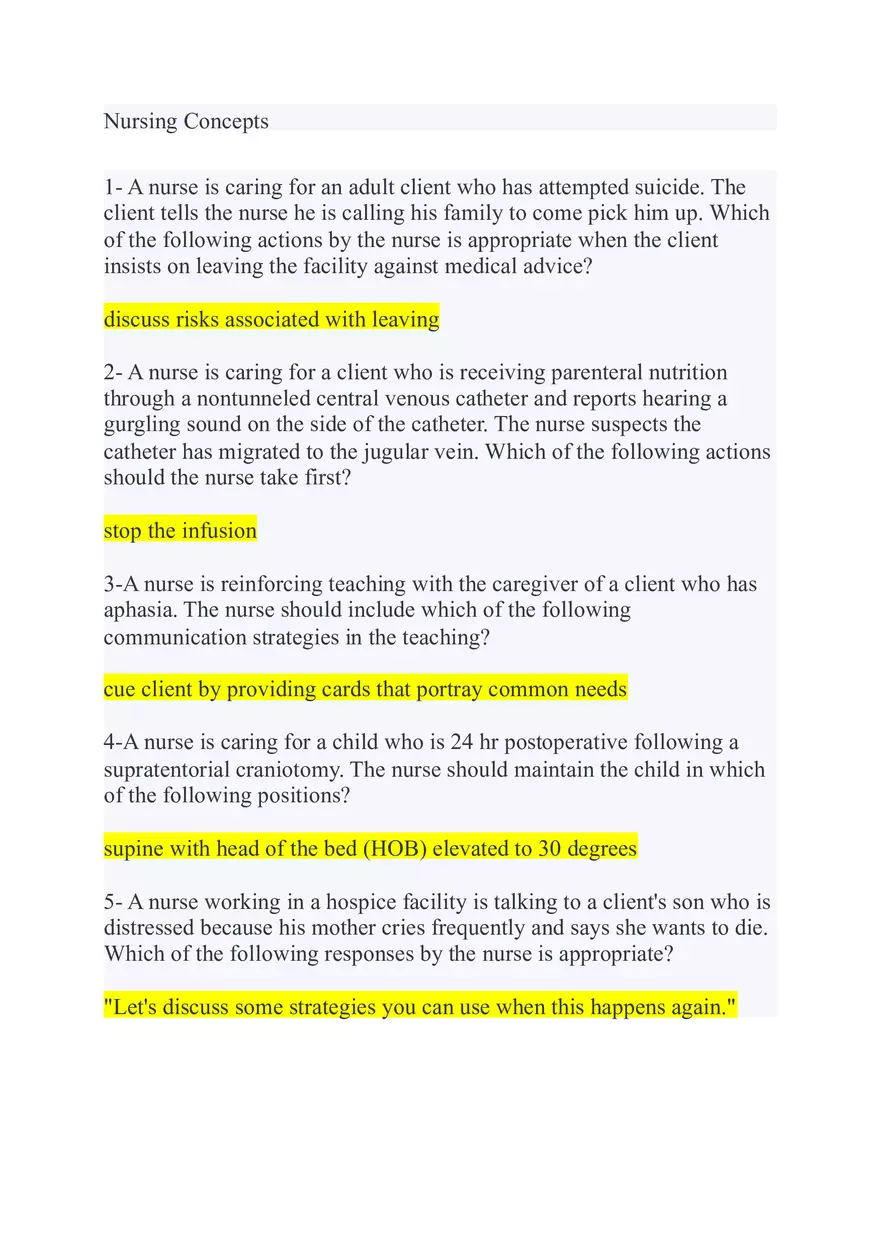Nursing Concepts - Page 1