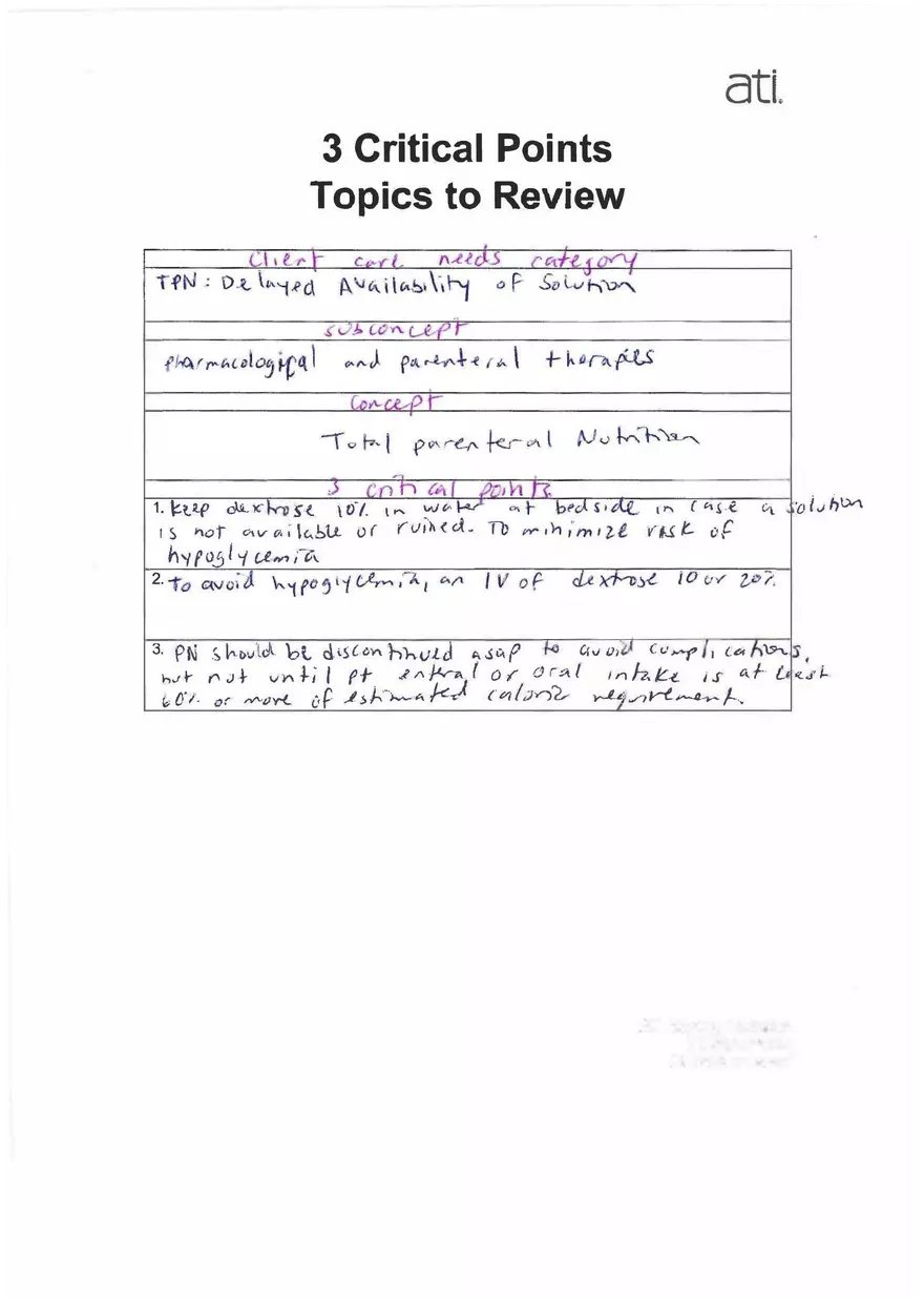 Maternity Nursing Care 3 Critical Points from ATI - Page 1