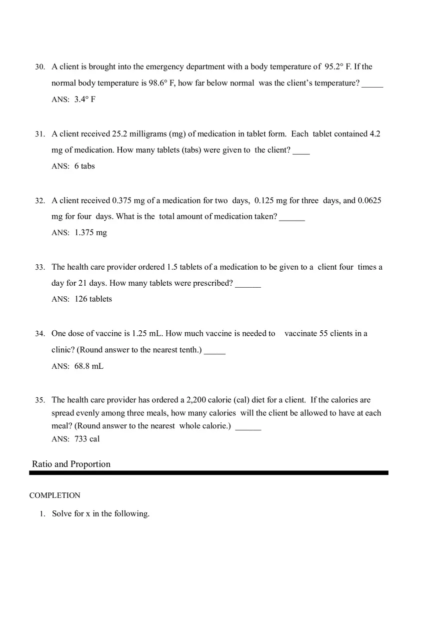 Math for Nursing (Ratio and Proportion) - Page 10