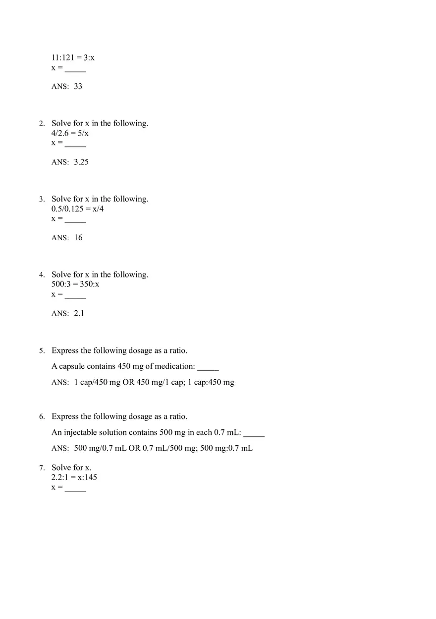 Math for Nursing (Ratio and Proportion) - Page 11