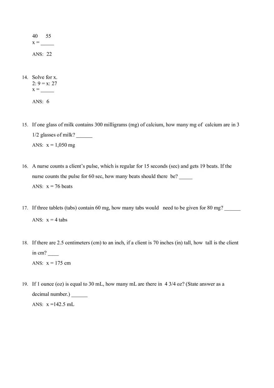 Math for Nursing (Ratio and Proportion) - Page 13