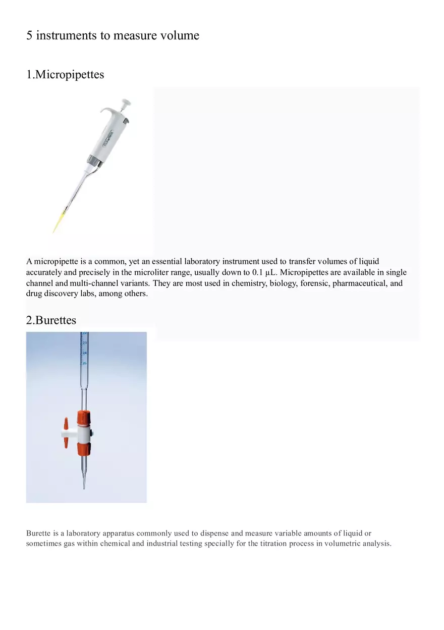 Instruments of Measuring Volume - Page 1