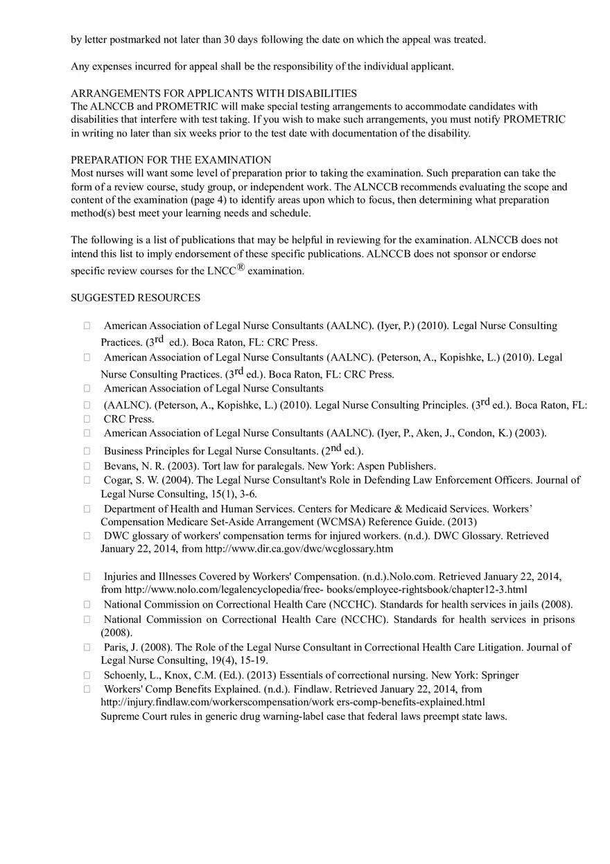 About the American Legal Nurse Consultant Certification Board - Page 7