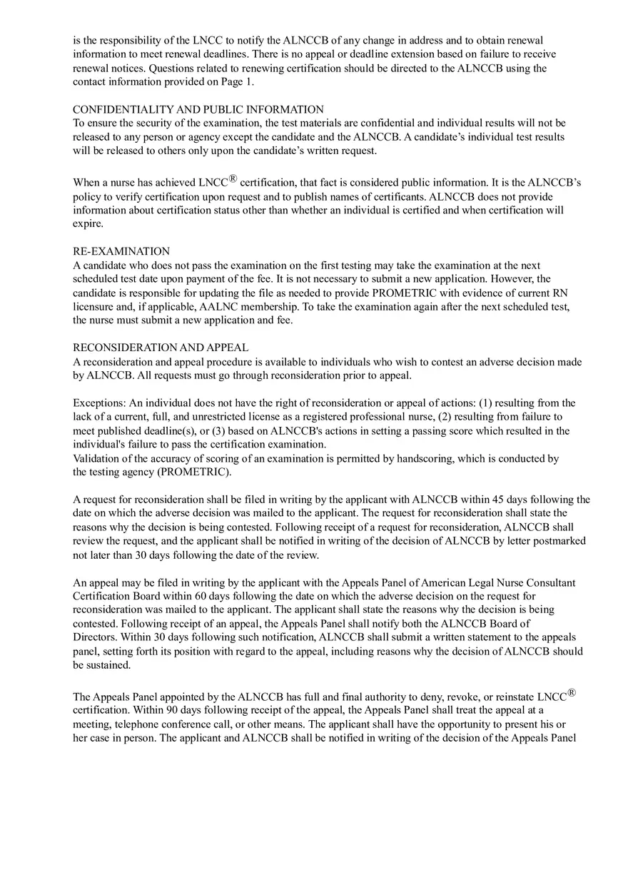 About the American Legal Nurse Consultant Certification Board - Page 6