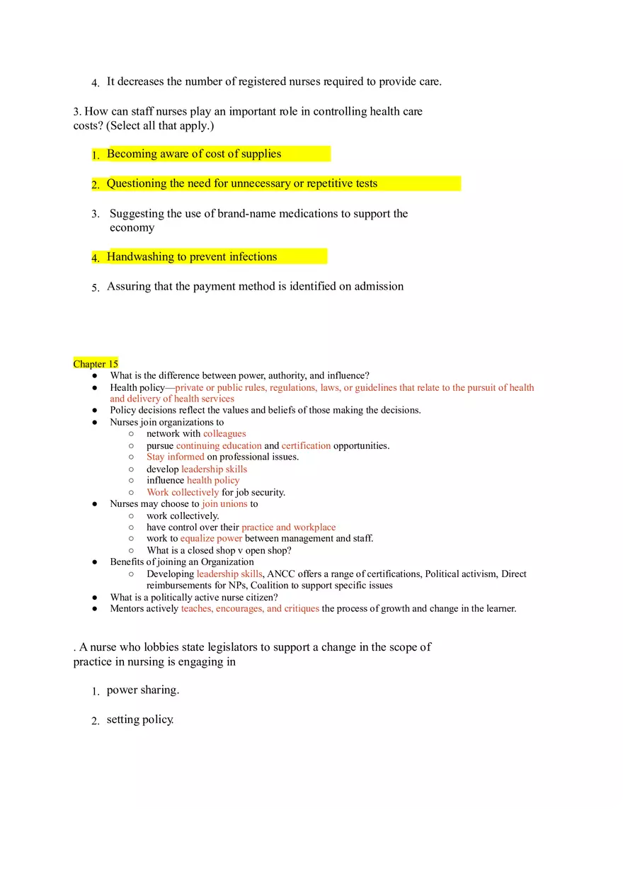 Nursing Exam Study Guide Chapters 6-16 - Page 8