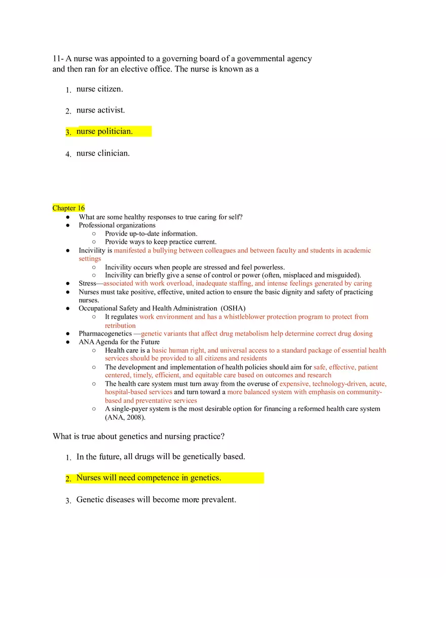 Nursing Exam Study Guide Chapters 6-16 - Page 10