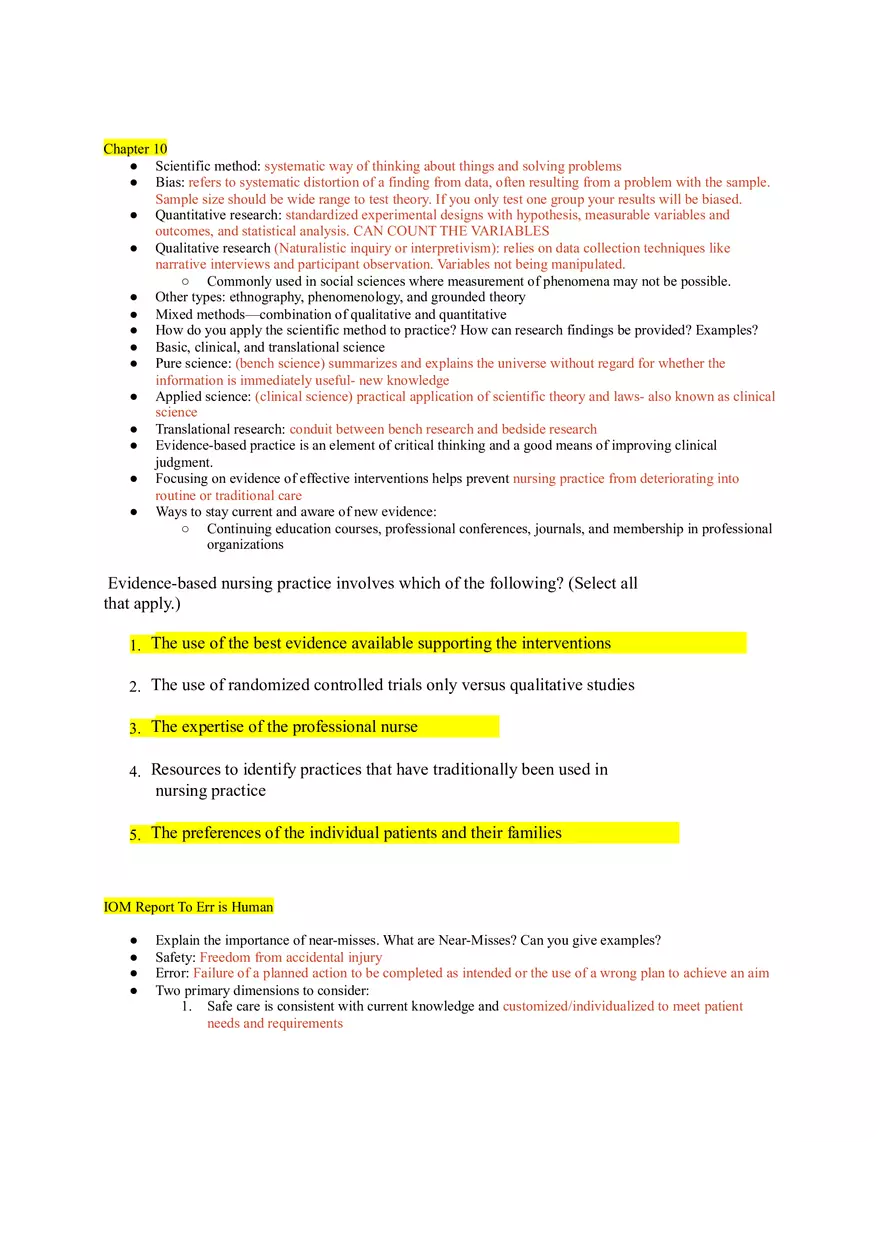 Nursing Exam Study Guide Chapters 6-16 - Page 17