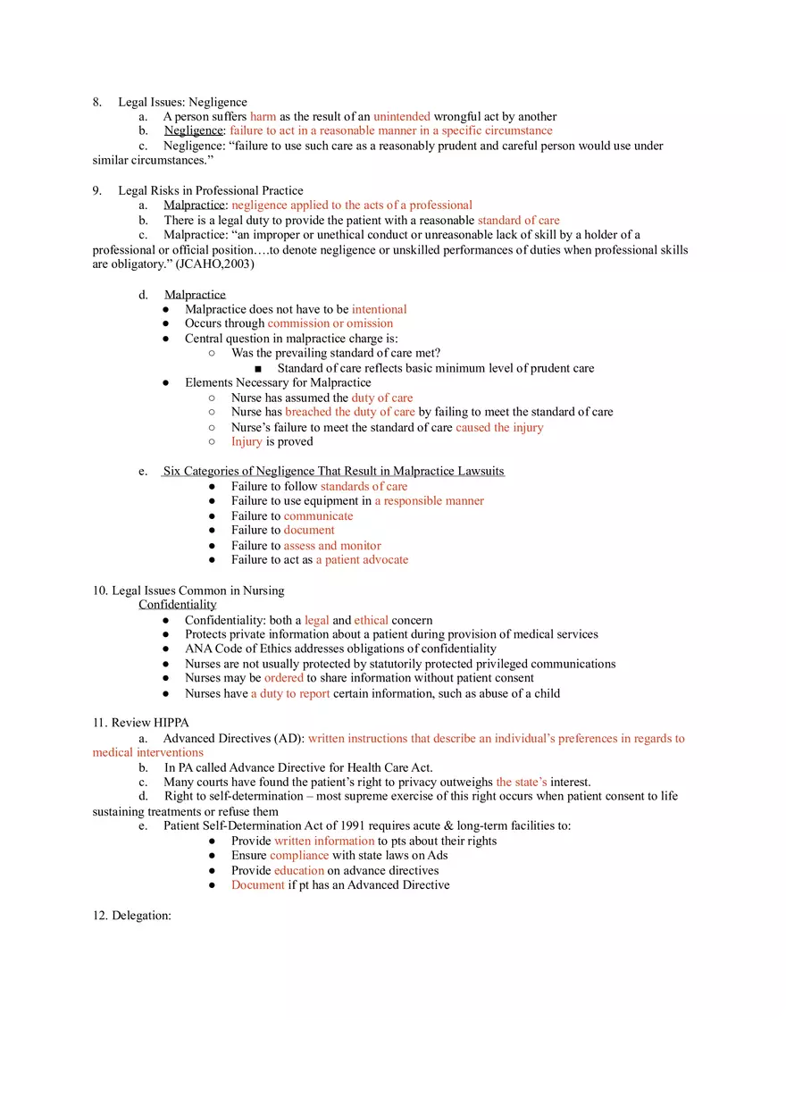 Nursing Exam Study Guide Chapters 6-16 - Page 2
