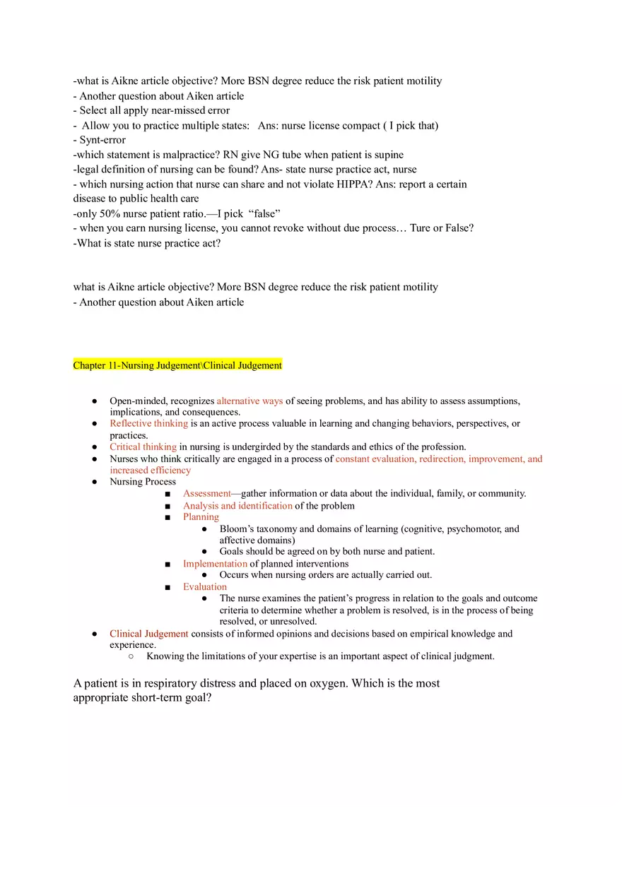 Nursing Exam Study Guide Chapters 6-16 - Page 4