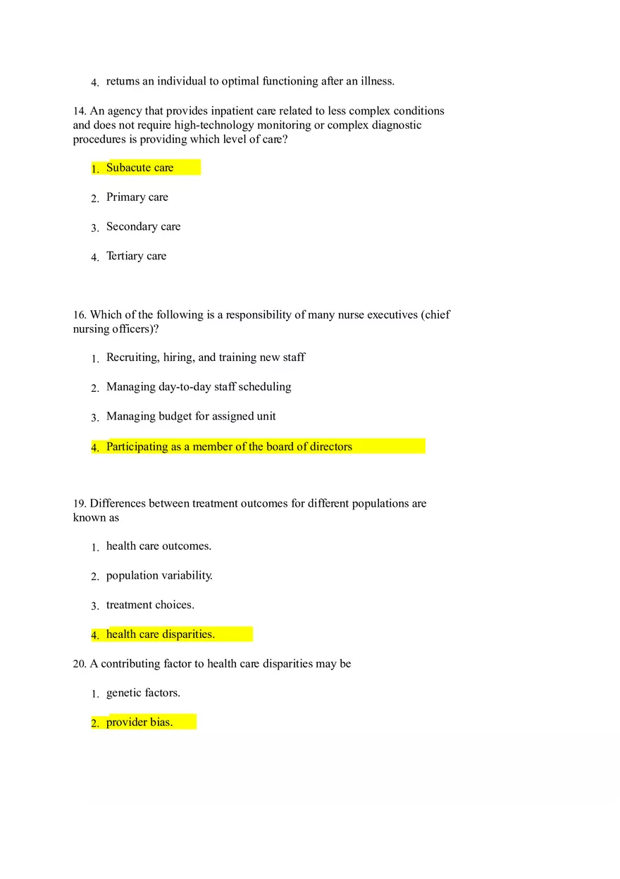 Nursing Exam Study Guide Chapters 6-16 - Page 6