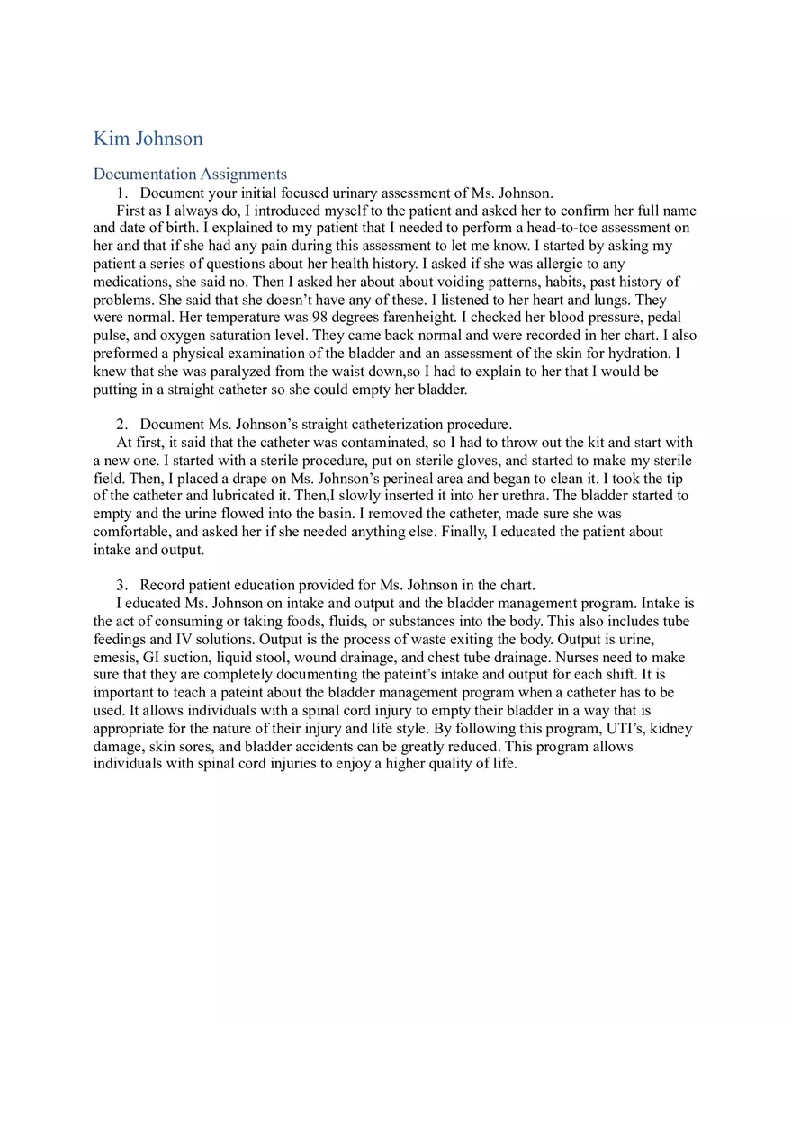 Kim Johnson Final - Case Study Clinical - Page 1