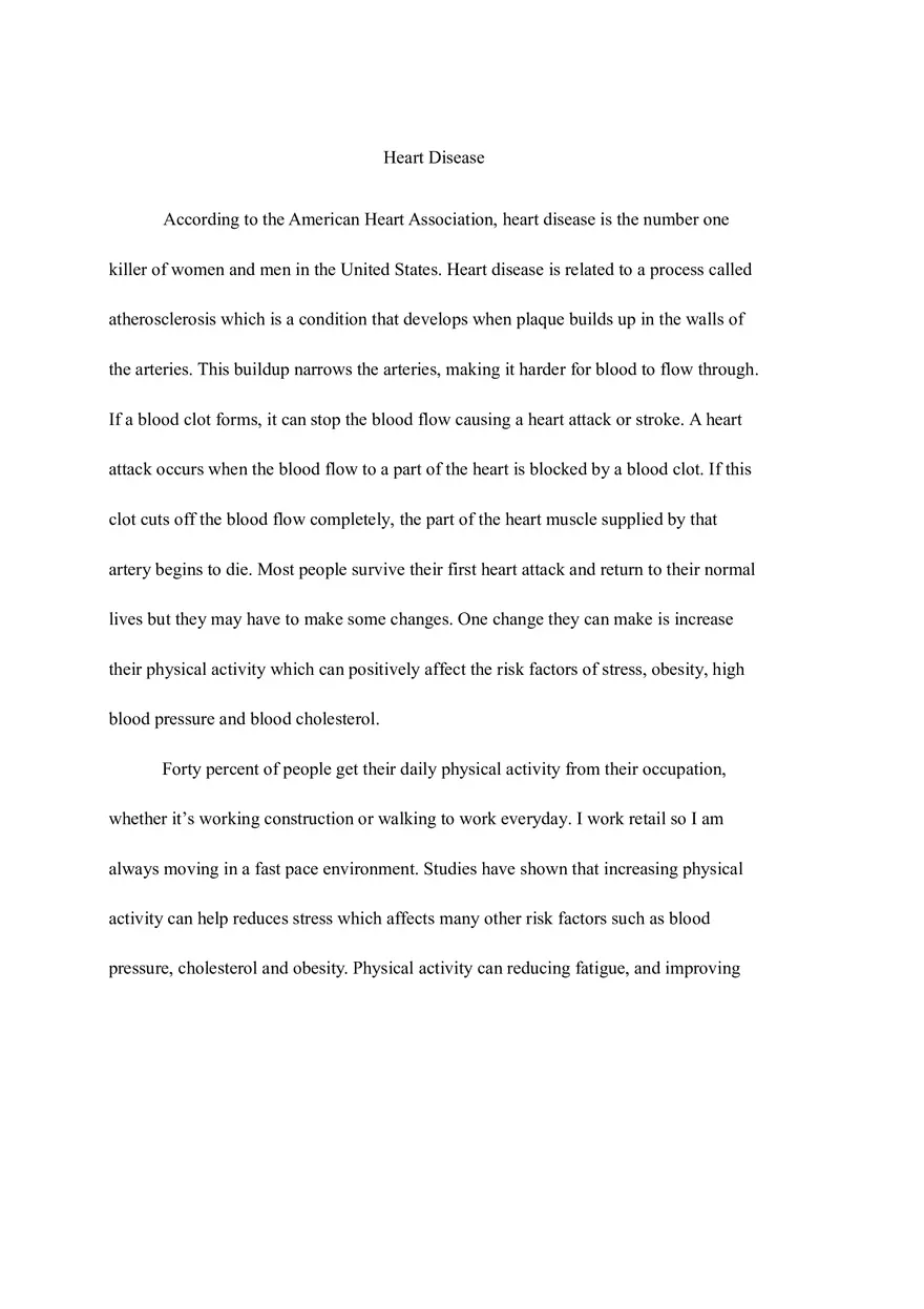Informing the Audience on Heart Disease - Page 1