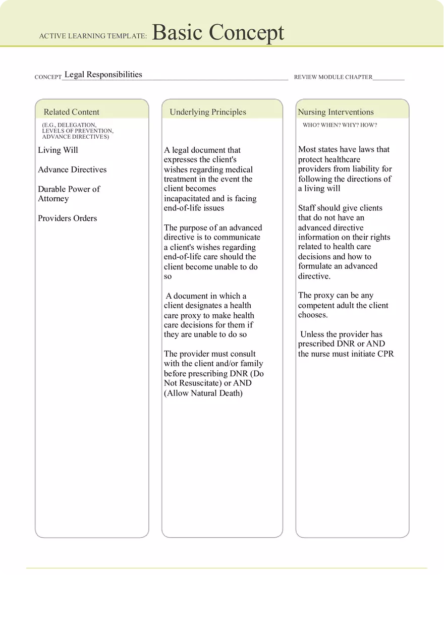 Legal Responsibilities Basic Concept - Page 1