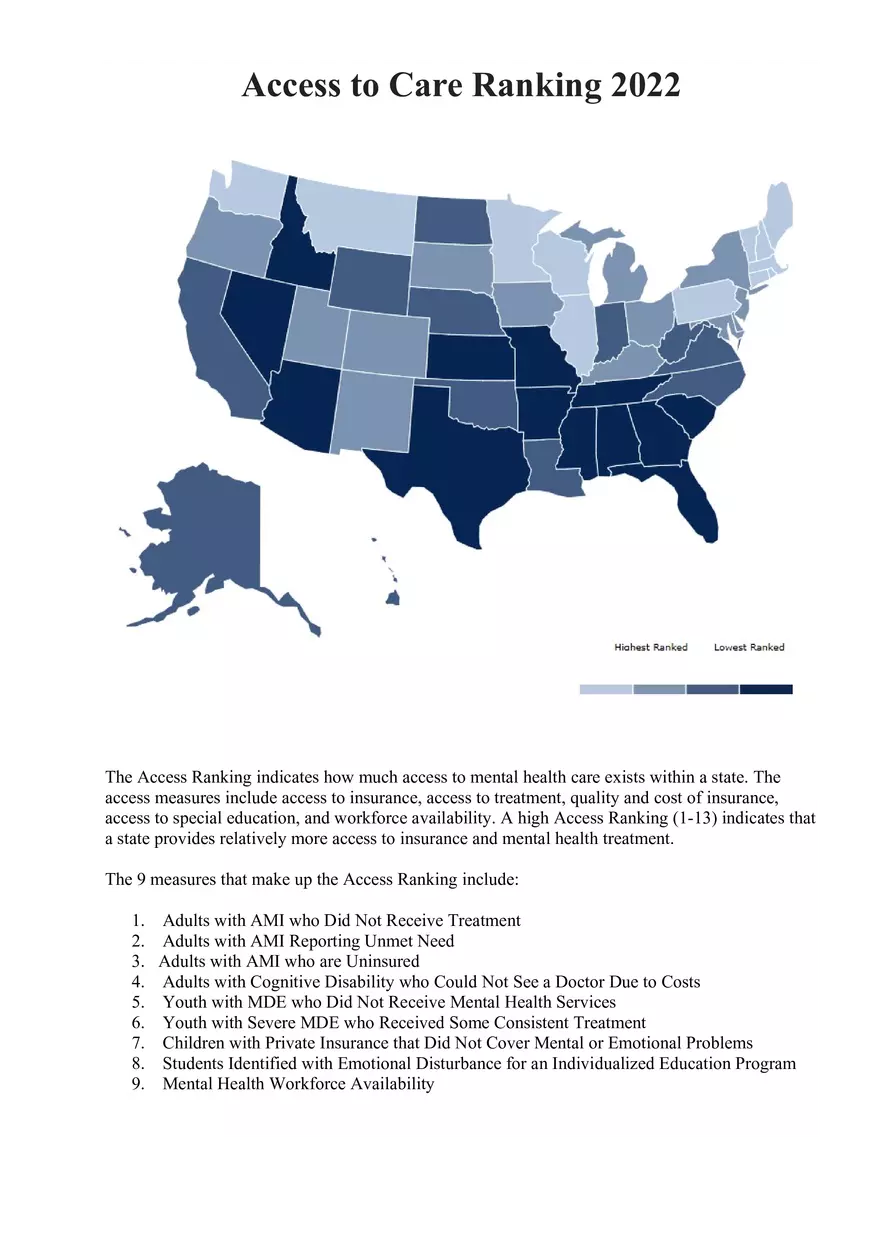 Access to Care Data 2022 - Page 1