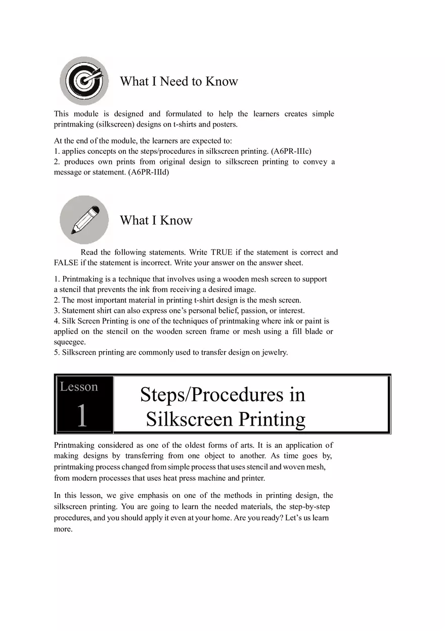 Silkscreen Printmaking Techniques and Applications - Page 1