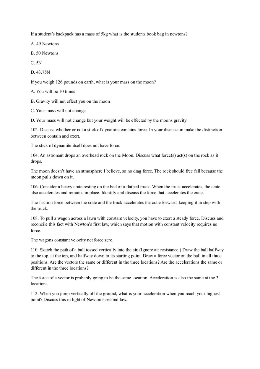 Physic Force Homework - Page 7
