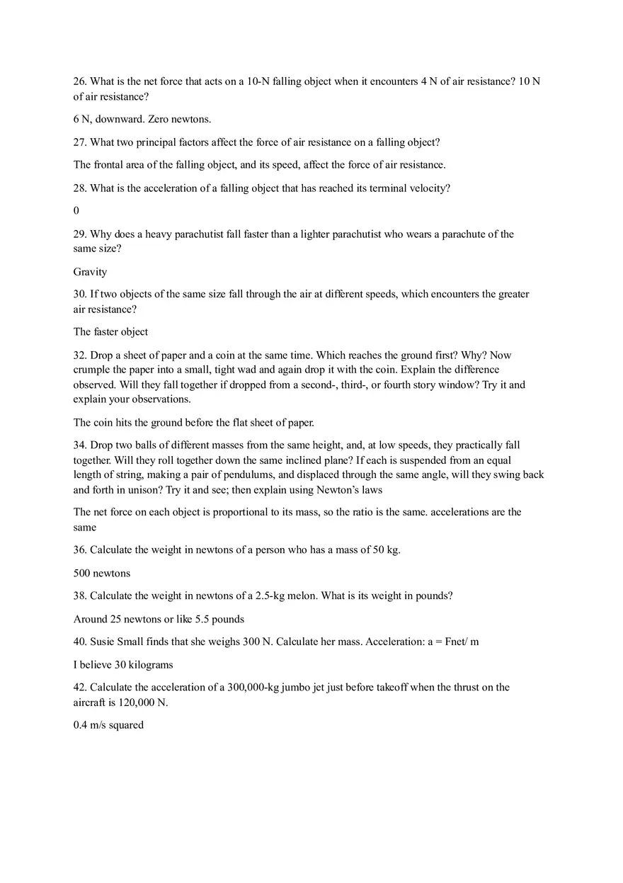 Physic Force Homework - Page 3