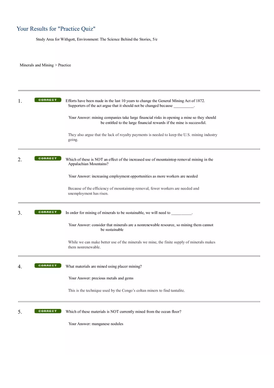 Environmental Science Chapter 23 Practice - Page 1