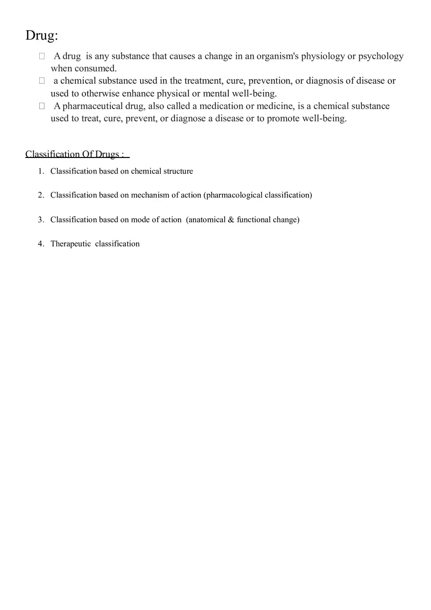 Classification Of Drugs - Page 1