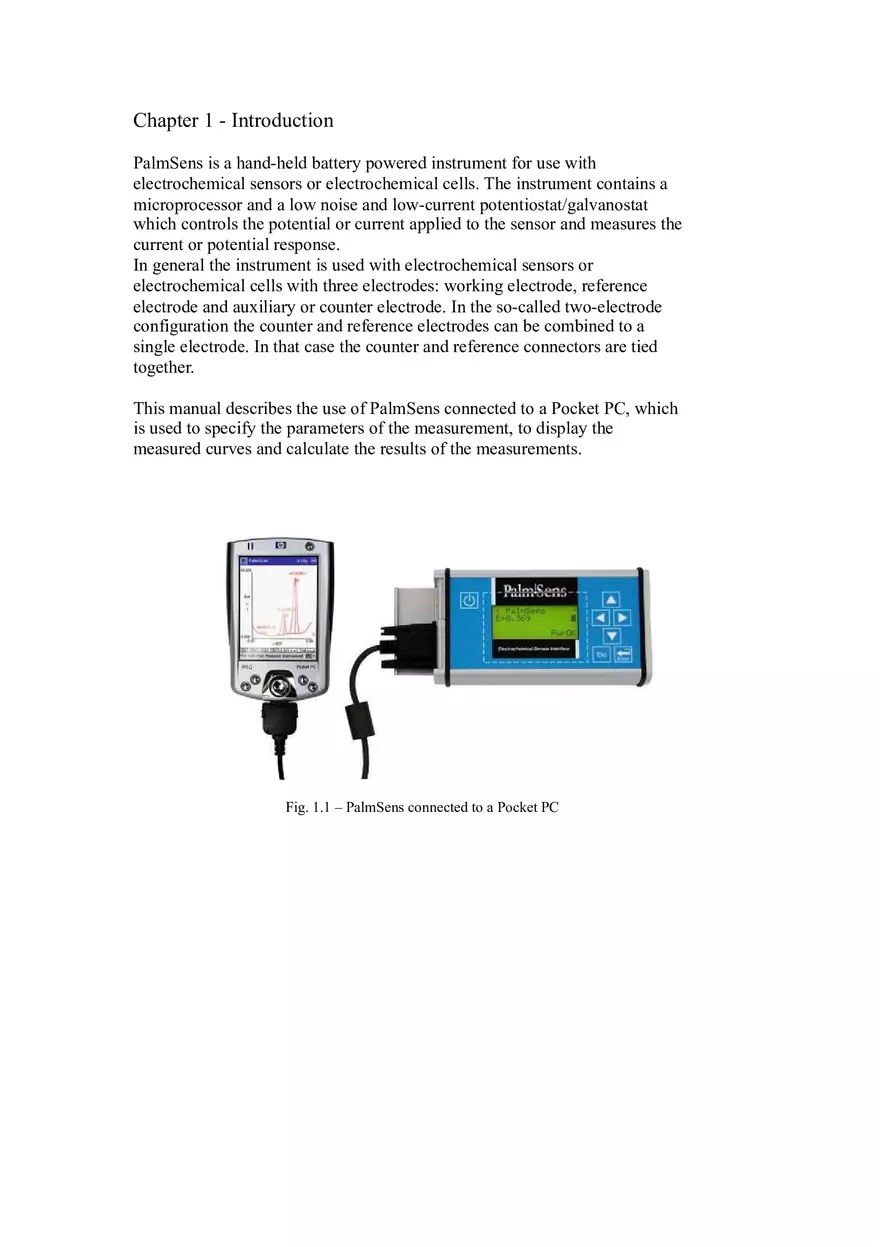 Palm Sens User Guide Chapter 1 - Page 1