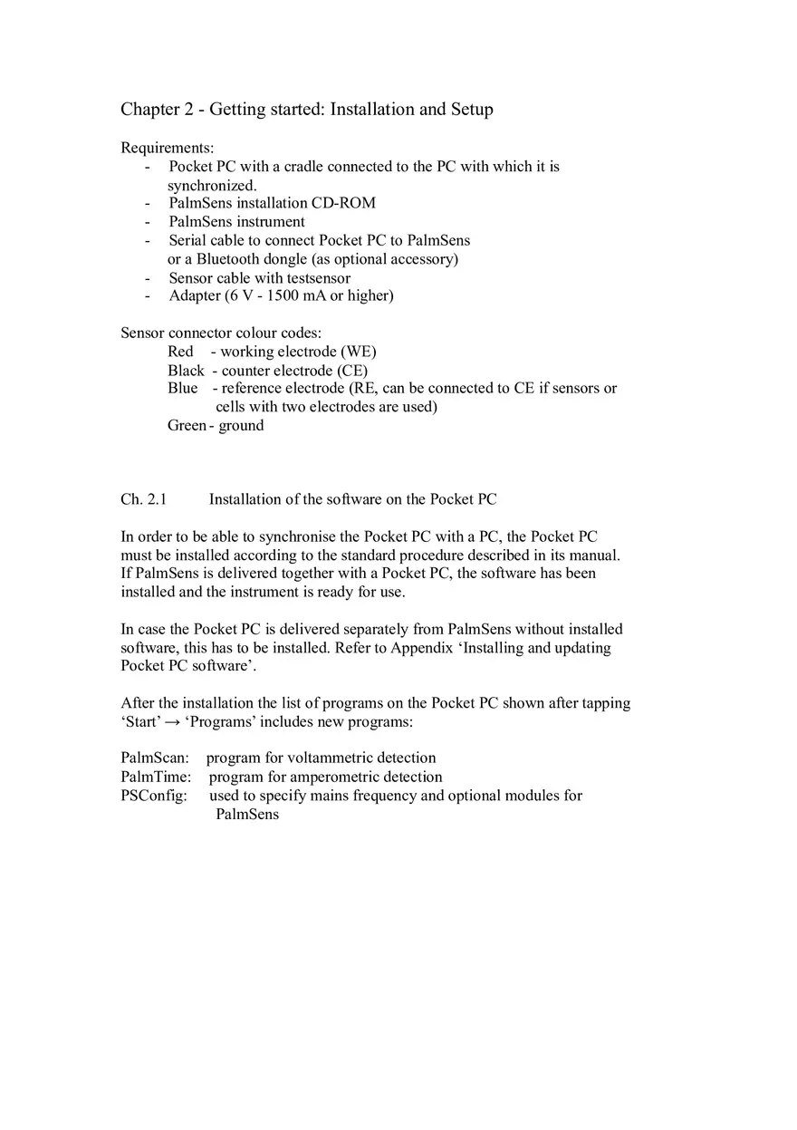 Palm Sens User Guide Chapter 1 - Page 2