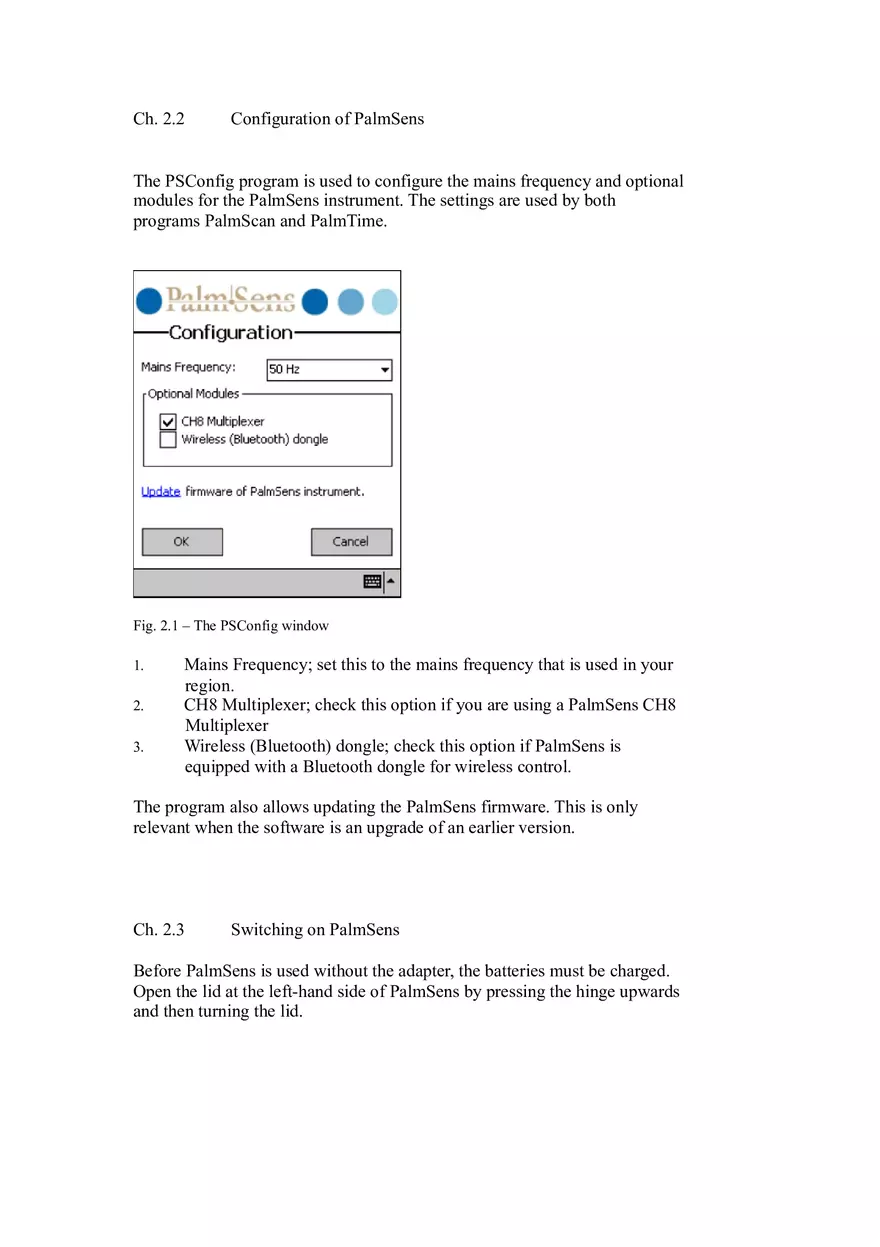 Palm Sens User Guide Chapter 1 - Page 3