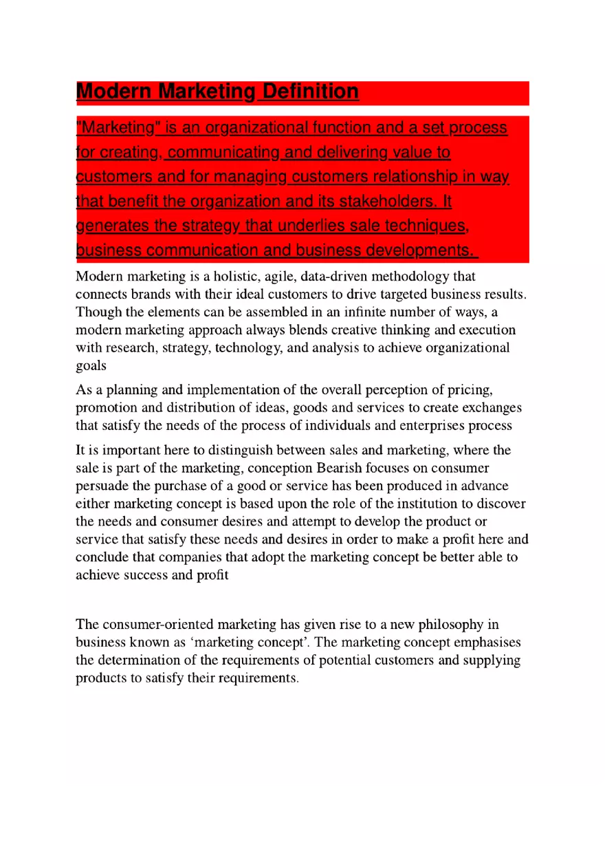 Modern Marketing Definition - Page 1