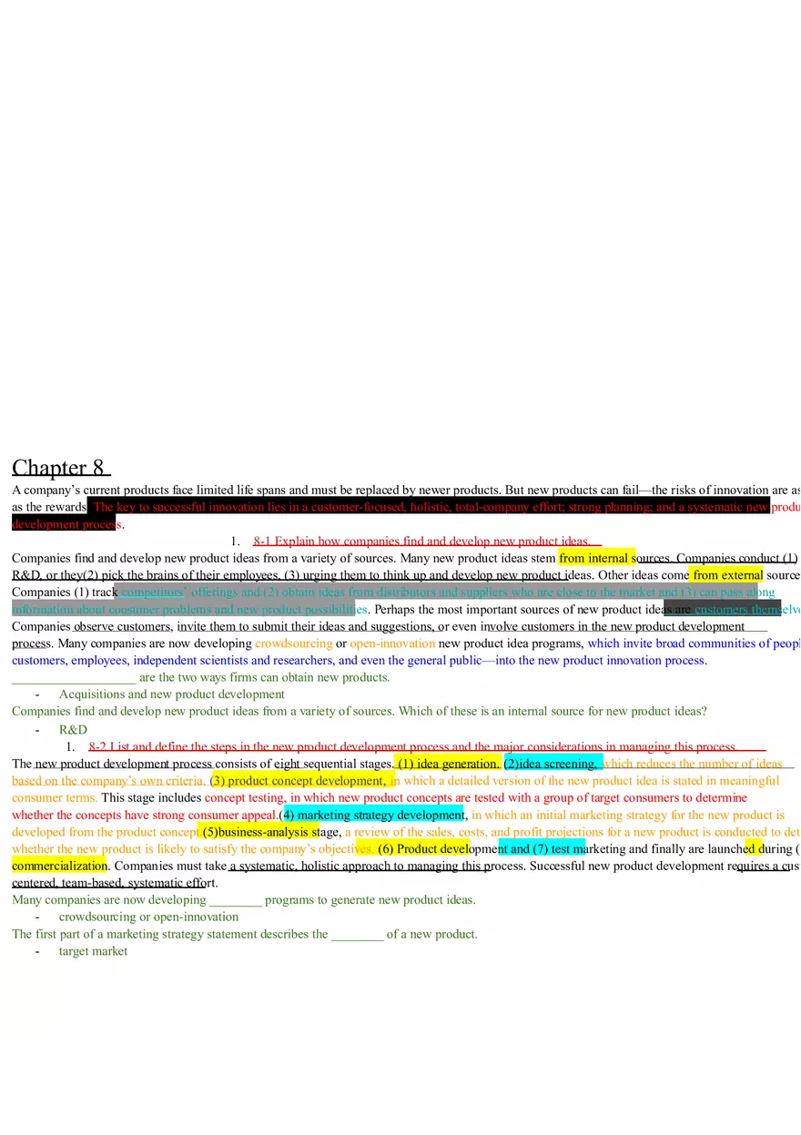 Understand the Consumer Market Chapter 5-8 Summary Review - Page 7