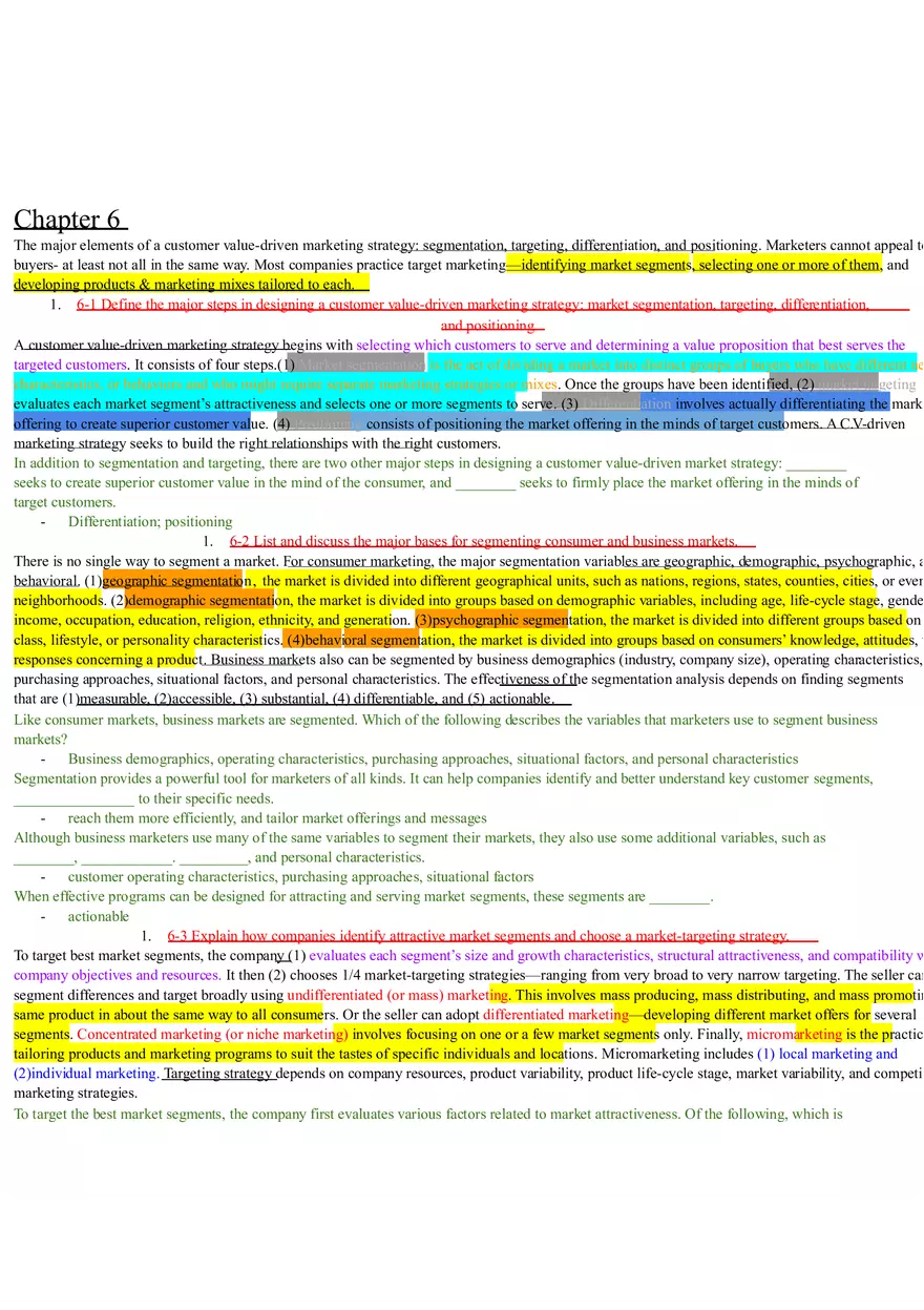 Understand the Consumer Market Chapter 5-8 Summary Review - Page 3