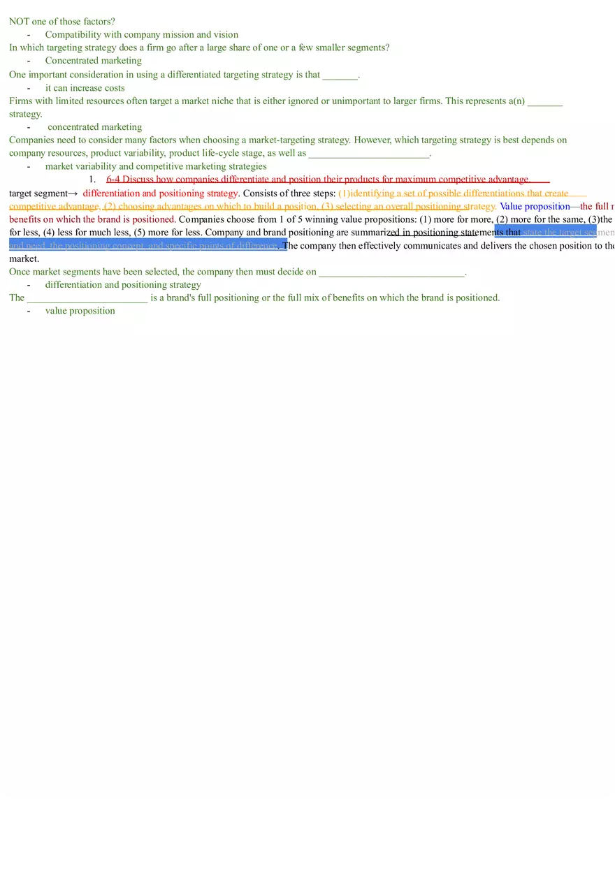 Understand the Consumer Market Chapter 5-8 Summary Review - Page 4
