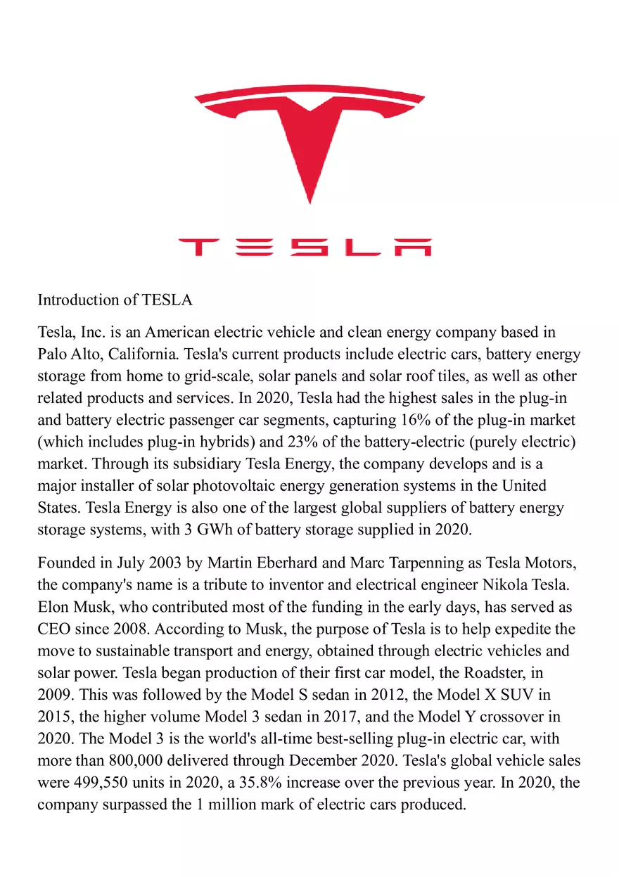 Introduction of Tesla - Page 1