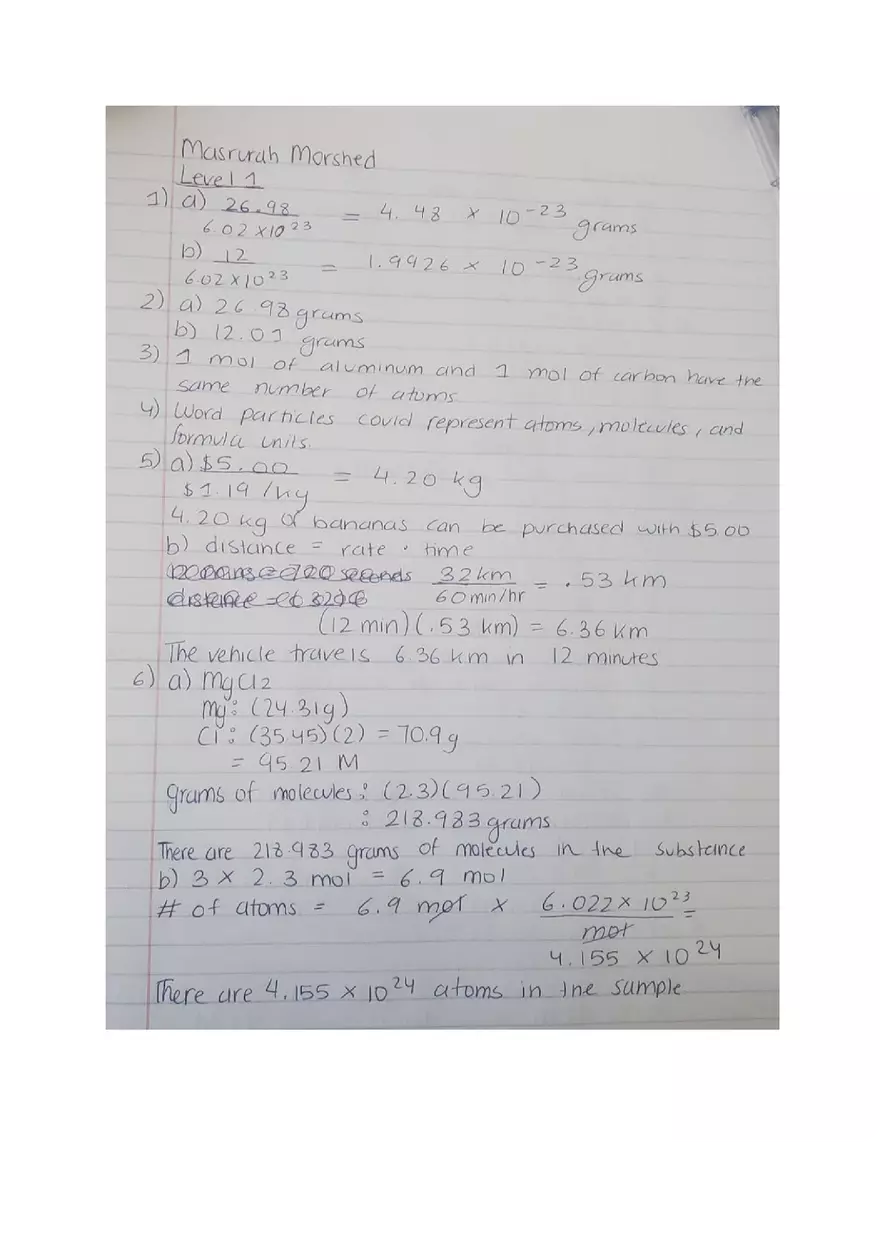 Moles and Molar Mass Worksheet - Page 2