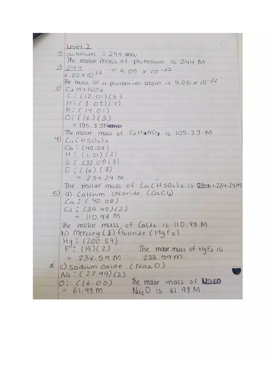 Moles and Molar Mass Worksheet - Page 3