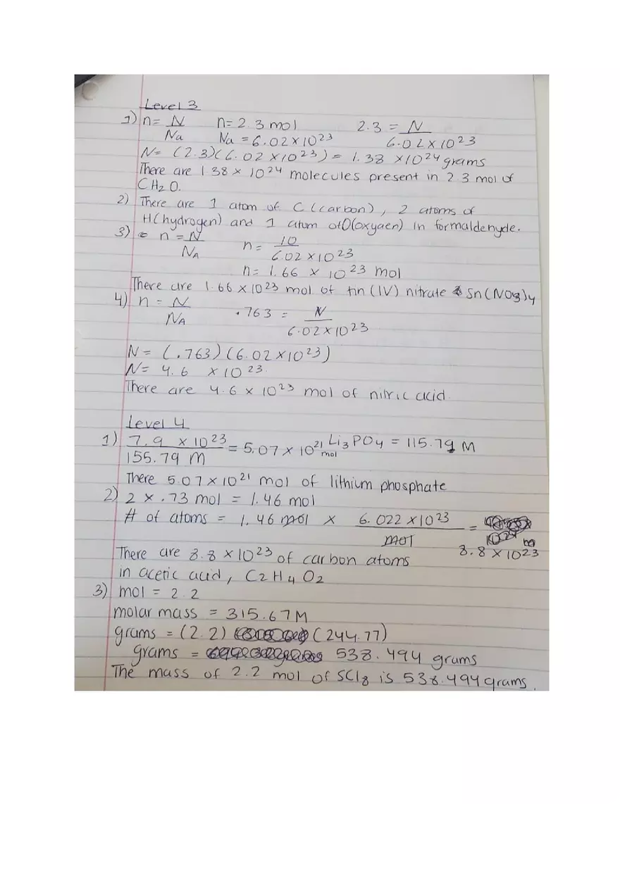 Moles and Molar Mass Worksheet - Page 4