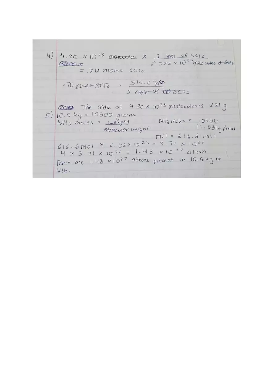 Moles and Molar Mass Worksheet - Page 5