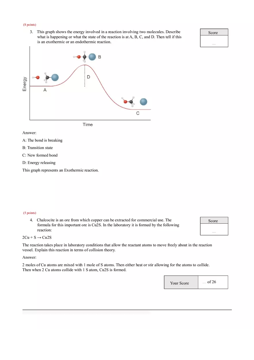 Chemistry Unit Test Part 2 Assignment - Page 2
