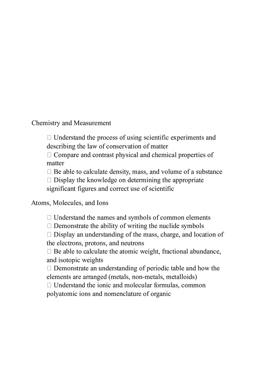 American Chemical Society Cumulative Exam (Chemistry and Measurement) - Page 1