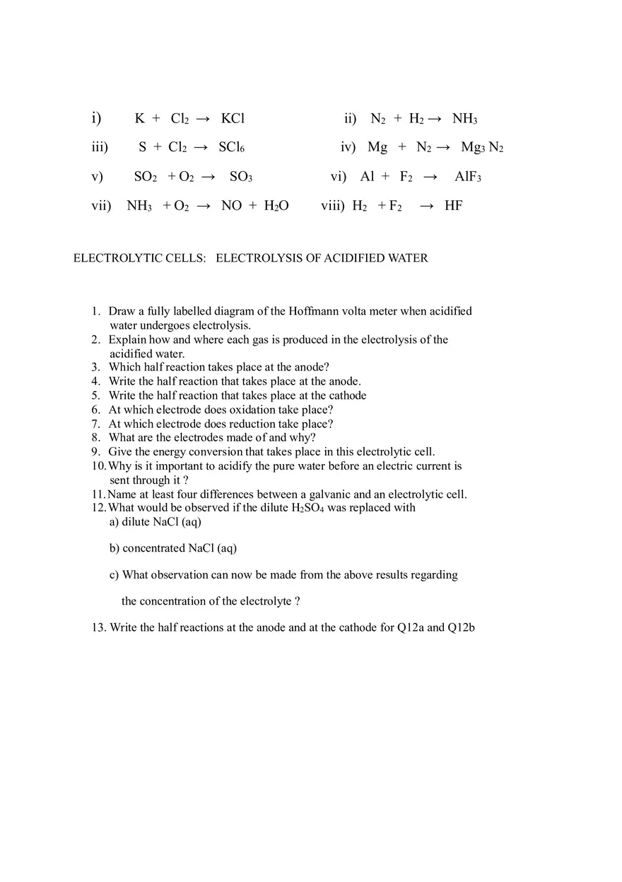 Redox Reactions Worksheet - Page 3