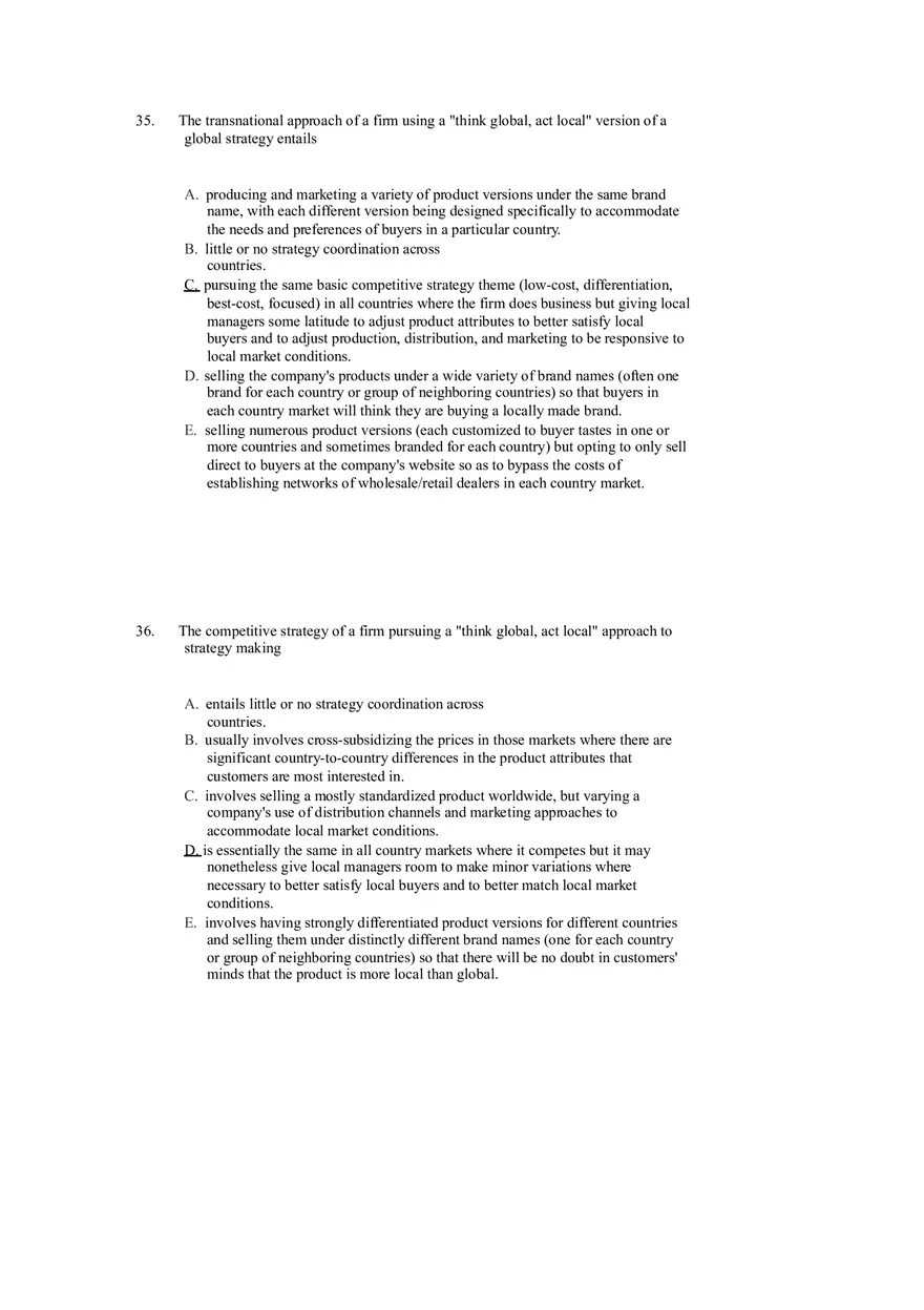 Strategies for Competing in International Markets Answer Key Part 2 - Page 8