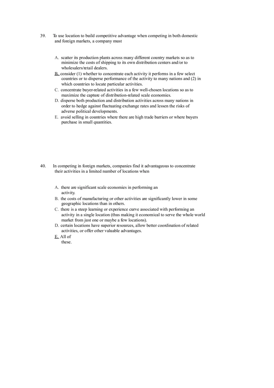 Strategies for Competing in International Markets Answer Key Part 2 - Page 10