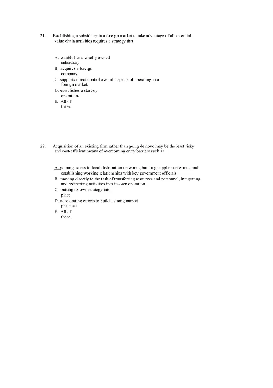 Strategies for Competing in International Markets Answer Key Part 2 - Page 1