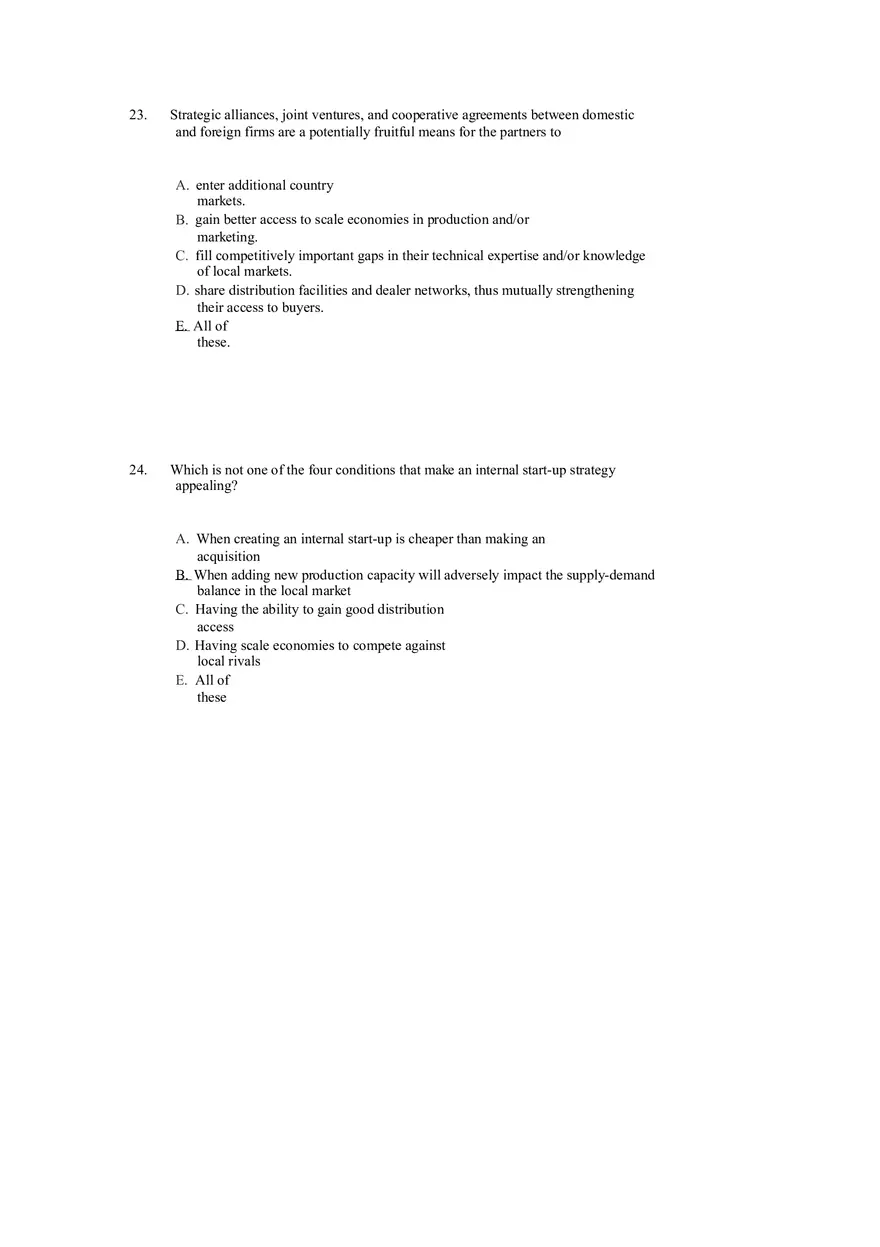 Strategies for Competing in International Markets Answer Key Part 2 - Page 2