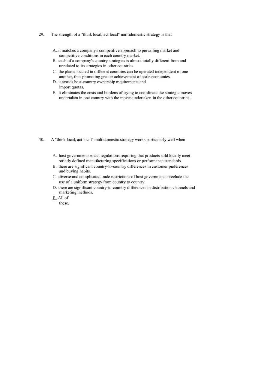 Strategies for Competing in International Markets Answer Key Part 2 - Page 5