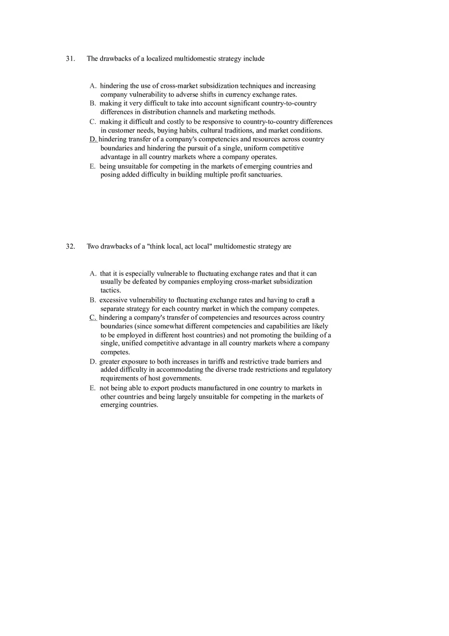Strategies for Competing in International Markets Answer Key Part 2 - Page 6