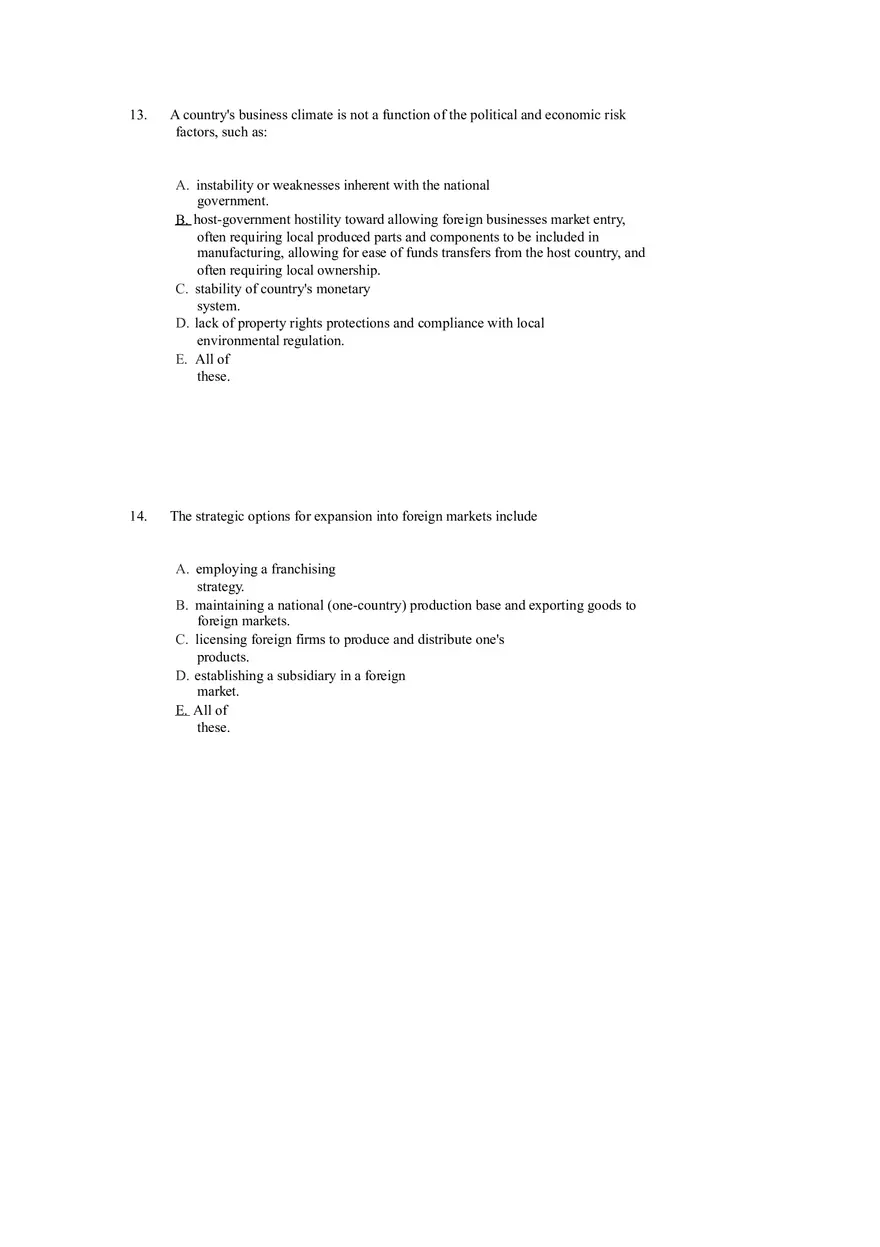 Strategies for Competing in International Markets Answer Key Part 1 - Page 7