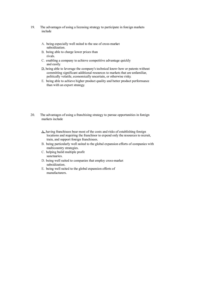 Strategies for Competing in International Markets Answer Key Part 1 - Page 10