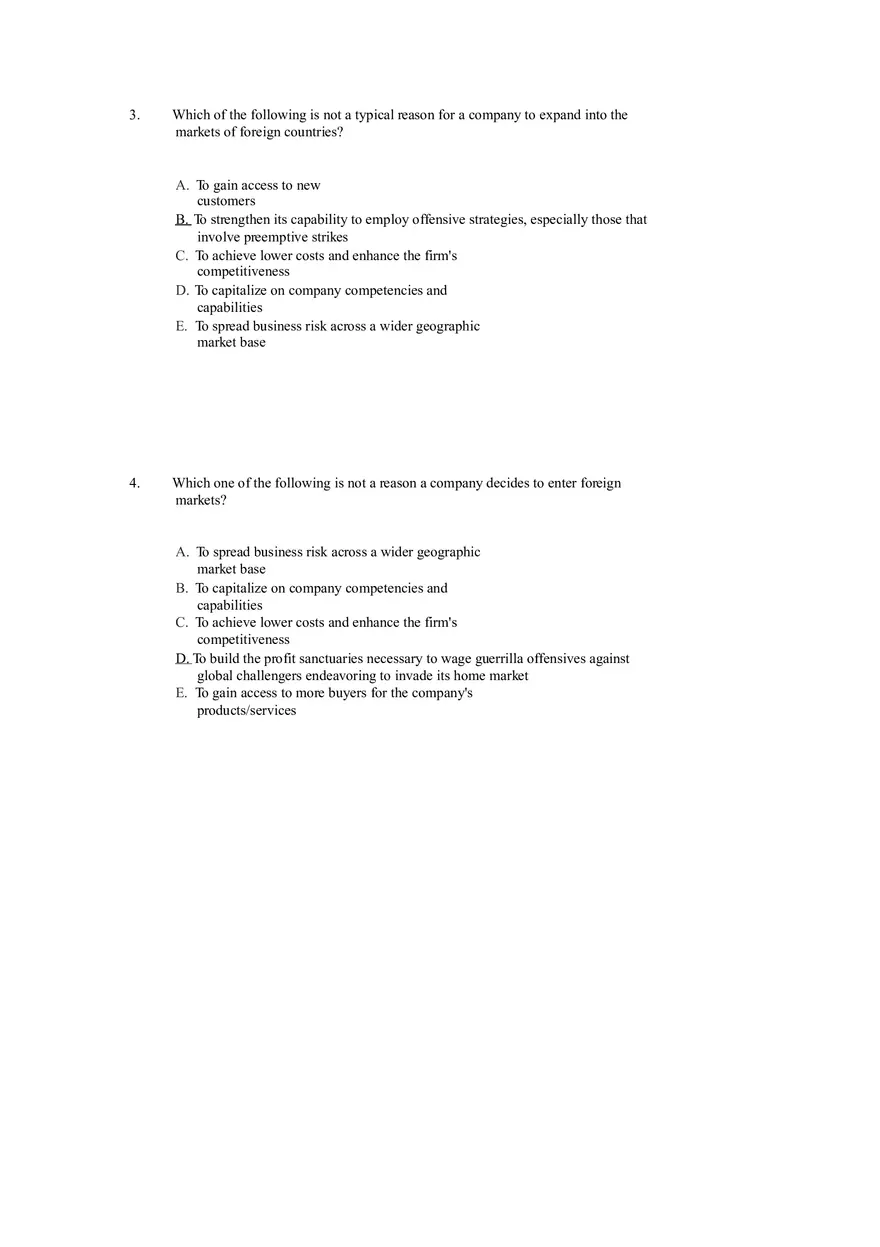 Strategies for Competing in International Markets Answer Key Part 1 - Page 2