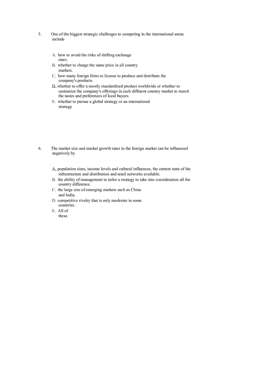 Strategies for Competing in International Markets Answer Key Part 1 - Page 3