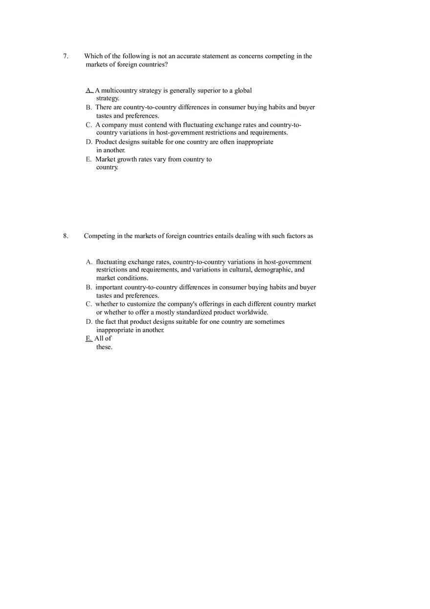 Strategies for Competing in International Markets Answer Key Part 1 - Page 4