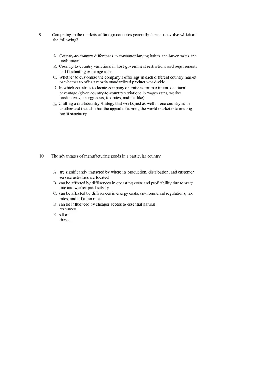 Strategies for Competing in International Markets Answer Key Part 1 - Page 5